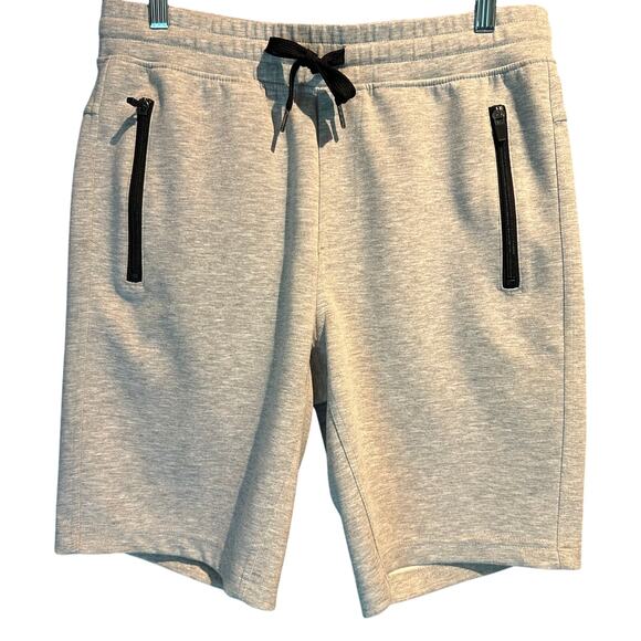 90 Degree Gray Gym Shorts Size Medium Zipper Pockets Comfy Workout Lounge - Picture 1 of 8
